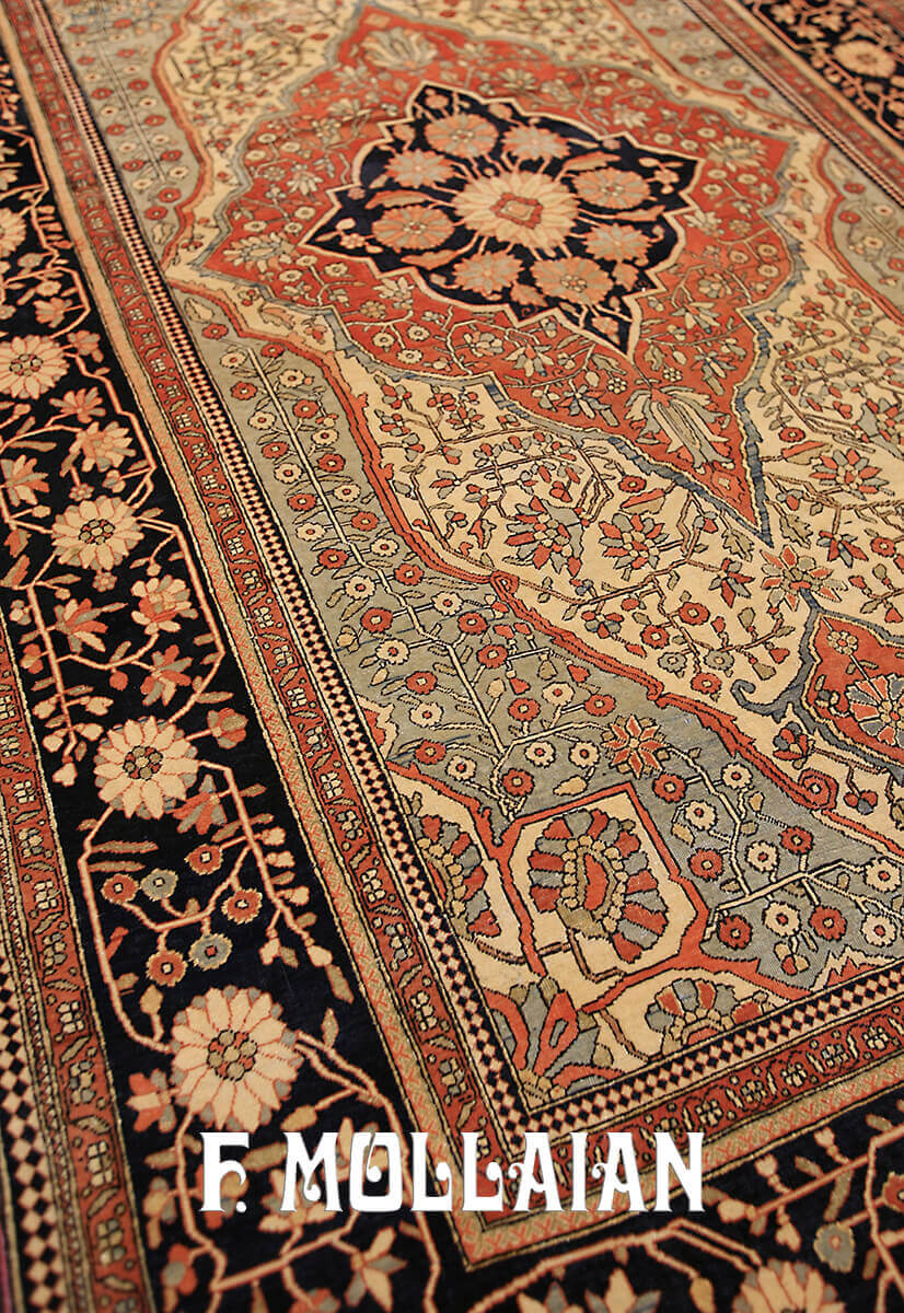 Tapis Persan Antique Kashan Mohtasham n°:96918007